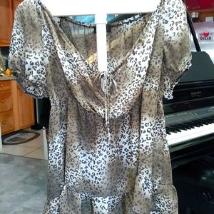 AGB Sheer Animal Print Top size XL